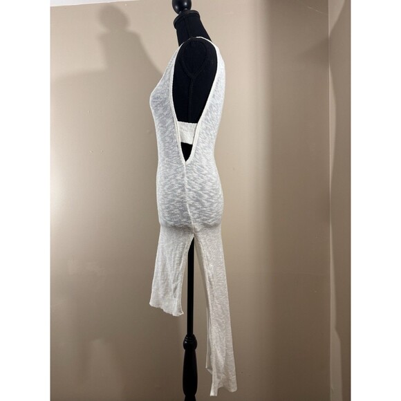 Express Ivory Slub Deep V-neck Sleeveless Tunic Sweater XS/S - Picture 5 of 7